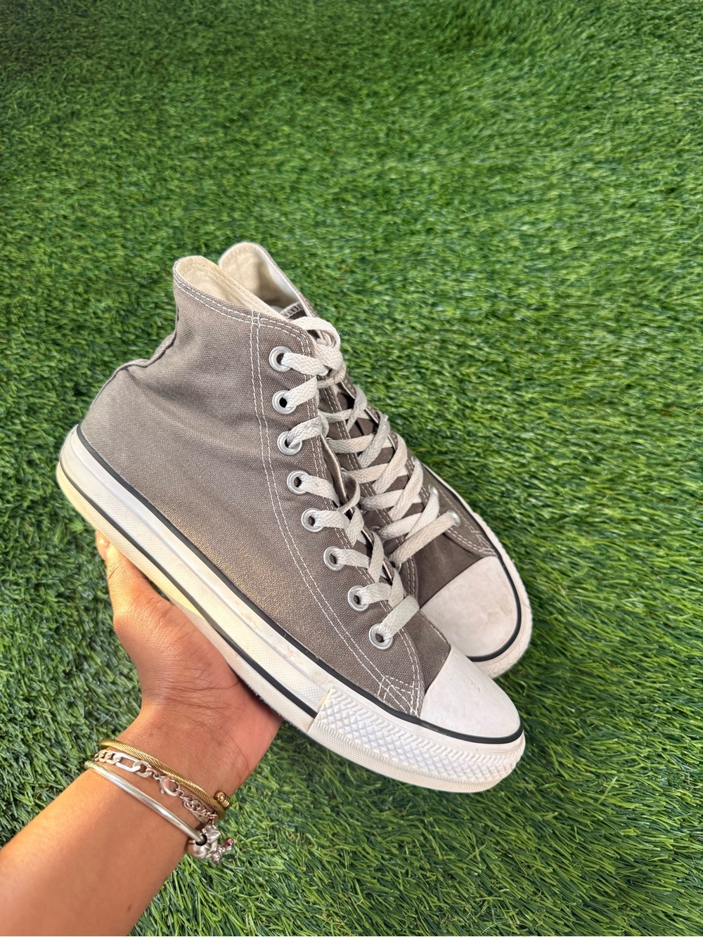 Converse Chuck Taylor All Star Gray High Top Sneakers Womens size 8.5